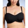 imageHSIA Strapless Bra for Big Bust Women Plus Size Full Coverage Bandeau Fiery Bra AntiSlip Underwire Support for Large BreastMidnight Black