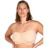 imageHSIA Strapless Bra for Big Bust Women Plus Size Full Coverage Bandeau Fiery Bra AntiSlip Underwire Support for Large BreastSand