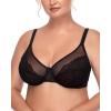 imageHSIA Minimizer Bras for Women Enchante Full Coverage Underwire Bras Plus Size Lifting Floral Lace Bra for Heavy BreastBlack