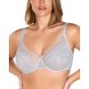 imageHSIA Minimizer Bras for Women Enchante Full Coverage Underwire Bras Plus Size Lifting Floral Lace Bra for Heavy BreastLight Gray
