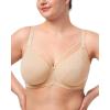 imageHSIA Minimizer Bras for Women Full Coverage Unlined Lace Sexy Plus Size Underwire Bra for Large BreastsApricot
