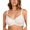 imageHSIA Minimizer Bras for Women Full Coverage Unlined Lace Sexy Plus Size Underwire Bra for Large BreastsWhite