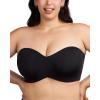 imageHSIA Strapless Bra for Big Bust Women Plus Size Full Coverage Bandeau Fiery Bra AntiSlip Underwire Support for Large BreastMidnight Black