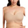 imageHSIA Strapless Bras for Women Plus Size Bra with Underwire Lightly Lined Convertible Bandeau Bra for Big Large Busted