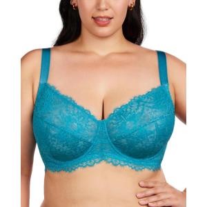imageHSIA Minimizer Bra for Women  Plus Size Full Coverage Lace Bra with Underwire Non PaddedHorizon Blue