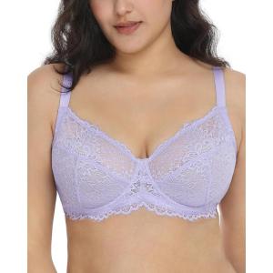 imageHSIA Minimizer Bra for Women  Plus Size Full Coverage Lace Bra with Underwire Non PaddedPurple