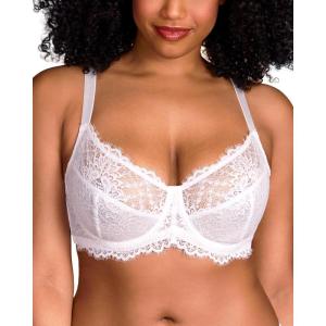 imageHSIA Minimizer Bra for Women  Plus Size Full Coverage Lace Bra with Underwire Non PaddedWhite