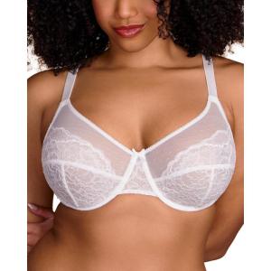 imageHSIA Minimizer Bras for Women Enchante Full Coverage Underwire Bras Plus Size Lifting Floral Lace Bra for Heavy BreastWhite