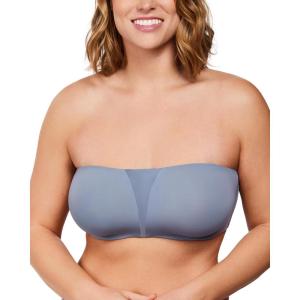 imageHSIA Strapless Bra for Big Bust Women Plus Size Full Coverage Bandeau Fiery Bra AntiSlip Underwire Support for Large BreastSmoke Blue