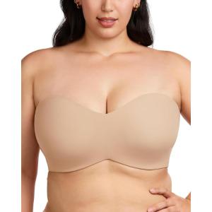 imageHSIA Strapless Bras for Women Plus Size Bra with Underwire Lightly Lined Convertible Bandeau Bra for Big Large Busted
