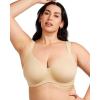 imageHSIA Bras for Women Minimizer Full Coverage Plus Size T Shirt Unlined Underwire Smooth Bra Seamless Cups Joan Ultimate SoftBeige