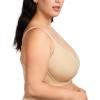 imageHSIA Bras for Women Minimizer Full Coverage Plus Size T Shirt Unlined Underwire Smooth Bra Seamless Cups Joan Ultimate SoftBeige