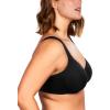 imageHSIA Bras for Women Minimizer Full Coverage Plus Size T Shirt Unlined Underwire Smooth Bra Seamless Cups Joan Ultimate SoftBlack
