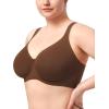 imageHSIA Bras for Women Minimizer Full Coverage Plus Size T Shirt Unlined Underwire Smooth Bra Seamless Cups Joan Ultimate SoftCoffee Brown