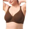 imageHSIA Bras for Women Minimizer Full Coverage Plus Size T Shirt Unlined Underwire Smooth Bra Seamless Cups Joan Ultimate SoftCoffee Brown