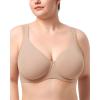 imageHSIA Bras for Women Minimizer Full Coverage Plus Size T Shirt Unlined Underwire Smooth Bra Seamless Cups Joan Ultimate SoftShifting Sand