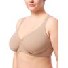 imageHSIA Bras for Women Minimizer Full Coverage Plus Size T Shirt Unlined Underwire Smooth Bra Seamless Cups Joan Ultimate SoftShifting Sand