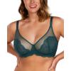 imageHSIA Minimizer Bras for Women Full Coverage Lace Bra for Heavy Breasts Unlined Bras with UnderwireBalsam Blue1