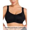 imageHSIA Posture Bras for Women  Front Closure Bra for Women No Underwire Back Support Plus Size Full Coverage BraBlack