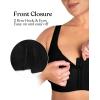 imageHSIA Posture Bras for Women  Front Closure Bra for Women No Underwire Back Support Plus Size Full Coverage BraBlack