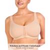 imageHSIA Posture Bras for Women  Front Closure Bra for Women No Underwire Back Support Plus Size Full Coverage BraLight Beige