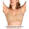 imageHSIA Posture Bras for Women  Front Closure Bra for Women No Underwire Back Support Plus Size Full Coverage BraNatural Nude