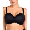 imageHSIA Strapless Bra for Women Large Bust Seamless Underwire Plus Size Convertible Bandeau BraBlackBlack