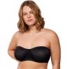 imageHSIA Strapless Bras for Women Bella Convertible Minimizer Bandeau Bra Mesh Unlined Underwire Balconette BrasBlack