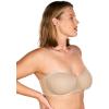 imageHSIA Strapless Bras for Women Bella Convertible Minimizer Bandeau Bra Mesh Unlined Underwire Balconette BrasNatural Nude