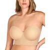 imageHSIA Strapless Bras for Women Longline Bandeau for Large Bust Plus Size Supportive Corset Non Slip Convertible BustierNatural Nude