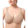imageHSIA Bras for Women Minimizer Full Coverage Plus Size T Shirt Unlined Underwire Smooth Bra Seamless Cups Joan Ultimate SoftShifting Sand