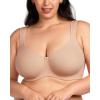 imageHSIA Bras for Women Minimizer Full Coverage Plus Size T Shirt Unlined Underwire Smooth Bra Seamless Cups Joan Ultimate SoftTaupe Beige