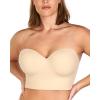 imageHSIA Longline Strapless Bra for Women AntiSlip Support Corset for Large Bust Convertible Bustier Bandeau for Big BreastsFirst Beige
