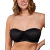 imageHSIA Strapless Bras for Women Bella Convertible Minimizer Bandeau Bra Mesh Unlined Underwire Balconette BrasBlack