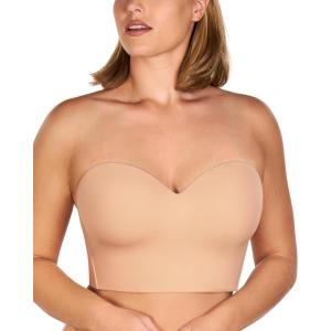imageHSIA Longline Strapless Bra for Women AntiSlip Support Corset for Large Bust Convertible Bustier Bandeau for Big BreastsWarm Beige