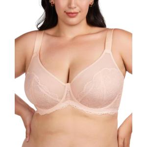 imageHSIA Minimizer Bras for Women Full Coverage Lace Bra for Heavy Breasts Unlined Bras with UnderwireDusty Peach1