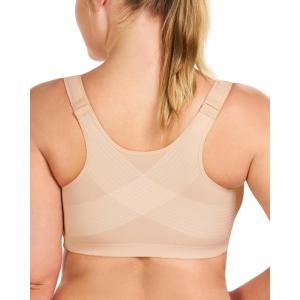 imageHSIA Posture Bras for Women  Front Closure Bra for Women No Underwire Back Support Plus Size Full Coverage BraLight Beige