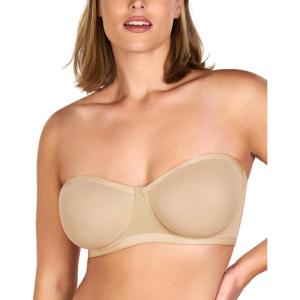 imageHSIA Strapless Bras for Women Bella Convertible Minimizer Bandeau Bra Mesh Unlined Underwire Balconette BrasNatural Nude