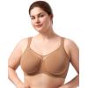 imageHSIA Minimizer Bras for Women Plus Size Full Coverage Coolcomfort T Shirt Unlined Bra with Underwire for Heavy BreastCoffee