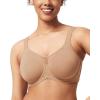 imageHSIA Minimizer Bras for Women Plus Size Full Coverage Coolcomfort T Shirt Unlined Bra with Underwire for Heavy BreastDark Beige
