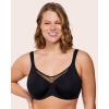 imageHSIA Minimizer Bras for Women Plus Size Full Coverage Coolcomfort T Shirt Unlined Bra with Underwire for Heavy BreastRich Black