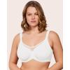 imageHSIA Minimizer Bras for Women Plus Size Full Coverage Coolcomfort T Shirt Unlined Bra with Underwire for Heavy BreastWhite