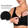 imageHSIA Womens Posture Minimizer Bra  Front Closure Bra for Women No Underwire Back Support Plus Size Full Coverage BraBlack