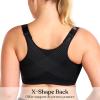 imageHSIA Womens Posture Minimizer Bra  Front Closure Bra for Women No Underwire Back Support Plus Size Full Coverage BraBlack