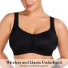 imageHSIA Womens Posture Minimizer Bra  Front Closure Bra for Women No Underwire Back Support Plus Size Full Coverage BraBlack