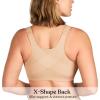 imageHSIA Womens Posture Minimizer Bra  Front Closure Bra for Women No Underwire Back Support Plus Size Full Coverage BraNatural Nude