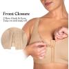 imageHSIA Womens Posture Minimizer Bra  Front Closure Bra for Women No Underwire Back Support Plus Size Full Coverage BraNatural Nude