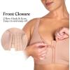 imageHSIA Womens Posture Minimizer Bra  Front Closure Bra for Women No Underwire Back Support Plus Size Full Coverage BraPeach Whip