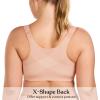 imageHSIA Womens Posture Minimizer Bra  Front Closure Bra for Women No Underwire Back Support Plus Size Full Coverage BraPeach Whip