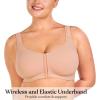 imageHSIA Womens Posture Minimizer Bra  Front Closure Bra for Women No Underwire Back Support Plus Size Full Coverage BraPeach Whip